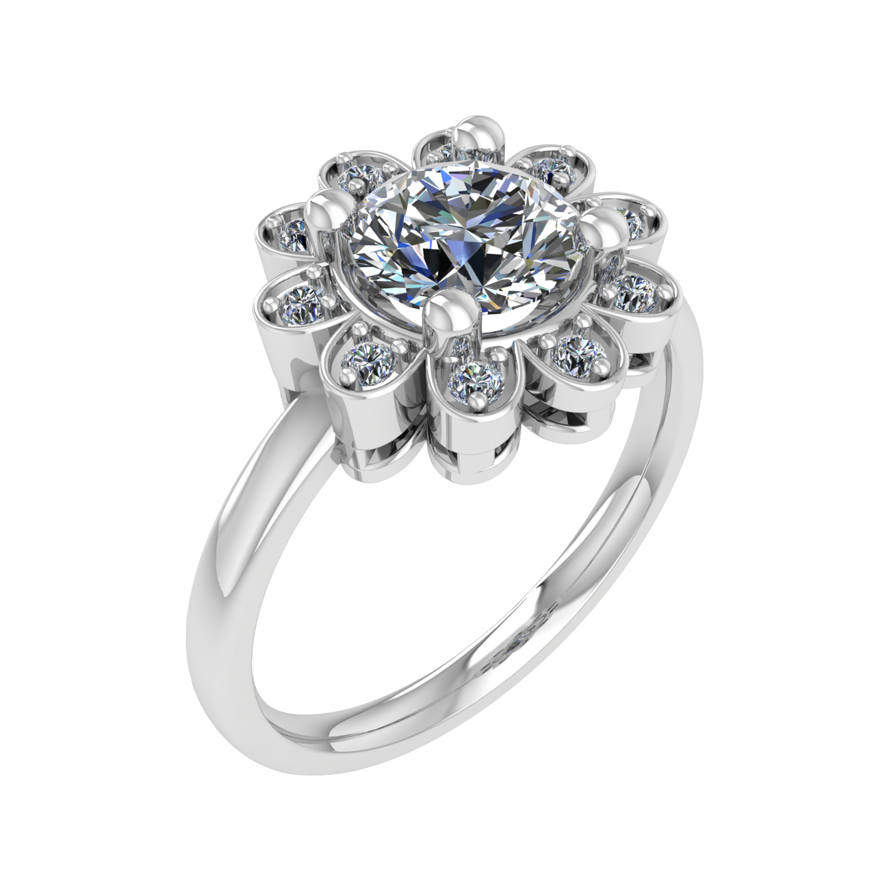 HALO 6.50mm ROUND ENGAGEMENT RING